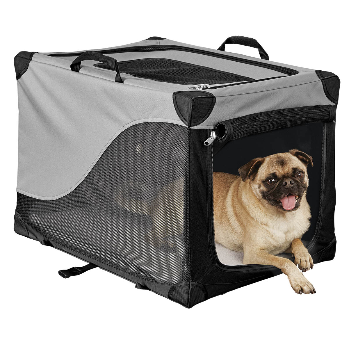 You & Me Transportadora Desarmable de Tela Gris para Perro, Chico