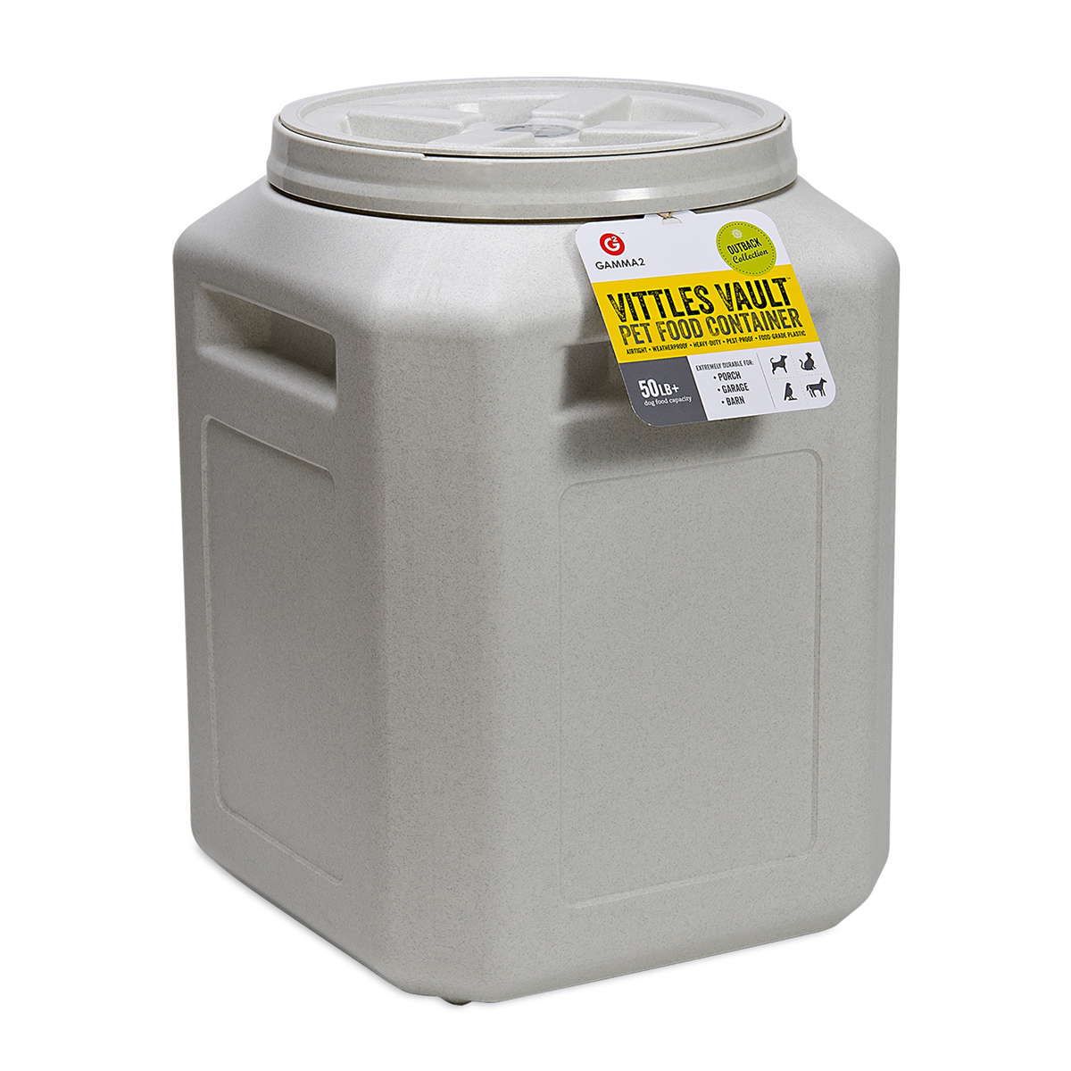 Gamma Plastics Contenedor Liso Color Blanco para Alimento para Perro, 22 kg