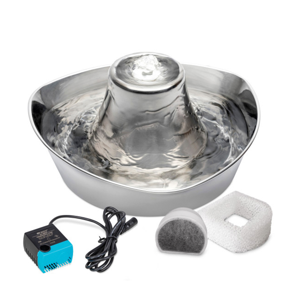 Petsafe Seaside Fuente de Acero Inoxidable Ultrasilenciosa para Mascotas, 1.8 L
