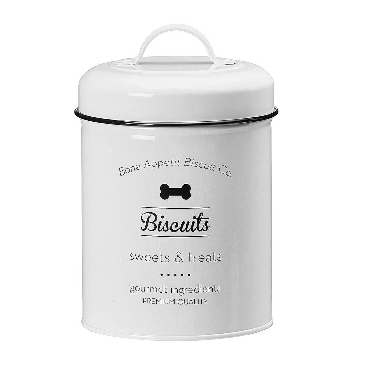 Amici Pet Contenedor de Metal para Premios Diseño Biscuits para Perro, 1.8 kg