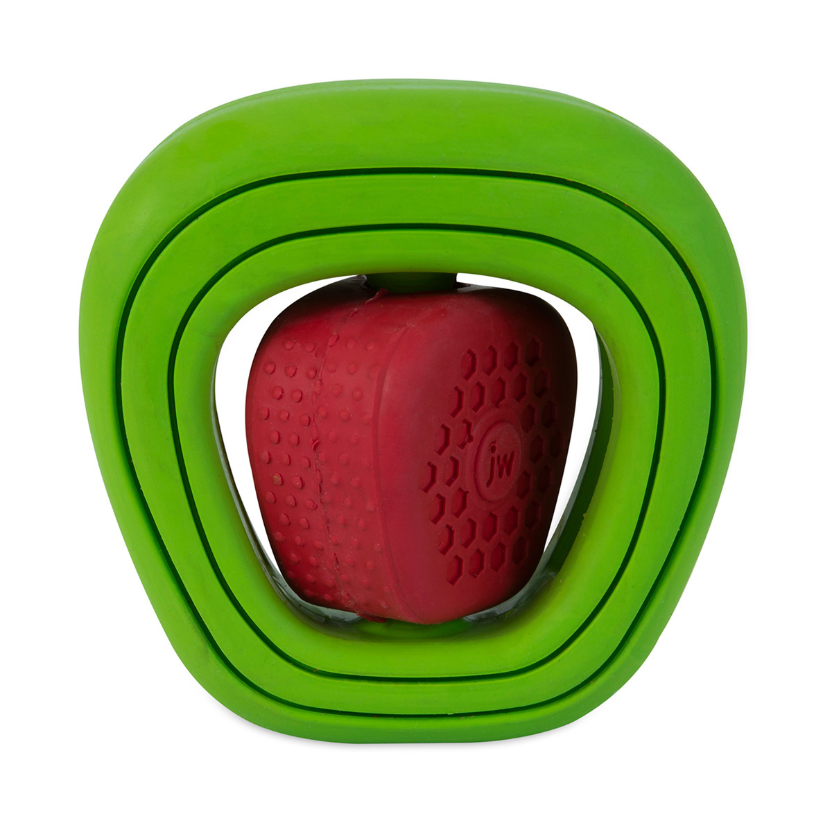 JW Pet Company Apple Core Chew-ee Juguete Limpieza Dental Forma de Manzana para Perro, Unitalla