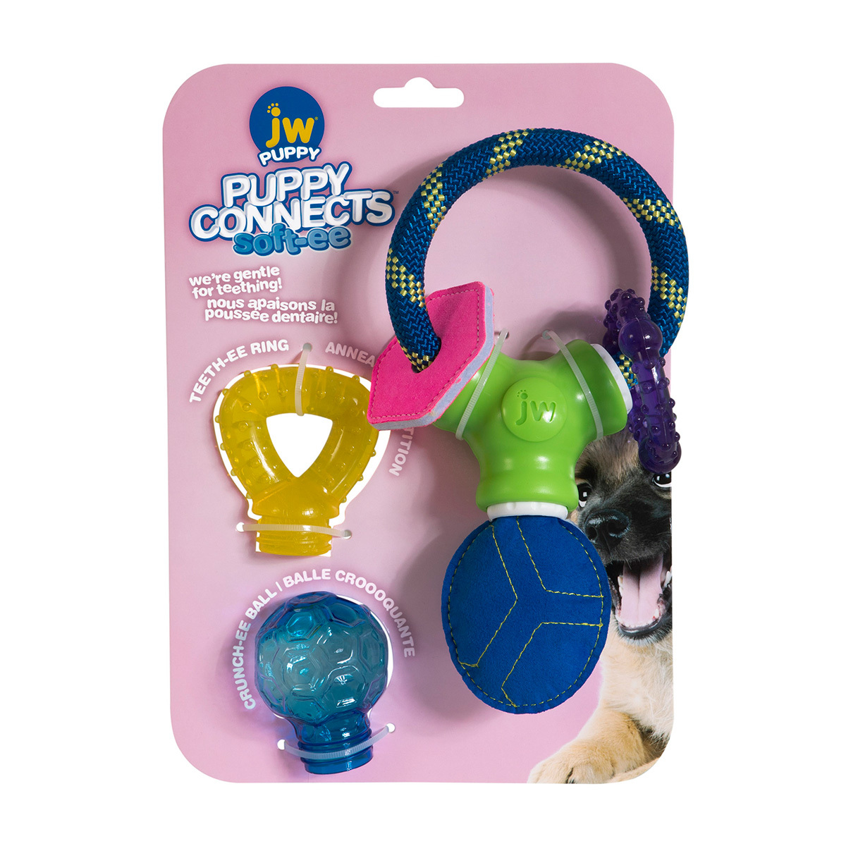 JW Pet Company Puppy Connects Soft-ee Set Juguetes Interactivos para Cachorro, Unitalla