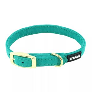 Li'l Pals Collar de Terciopelo Diseño Candy Color Aqua para Perro Raza Pequeña, X-Chico