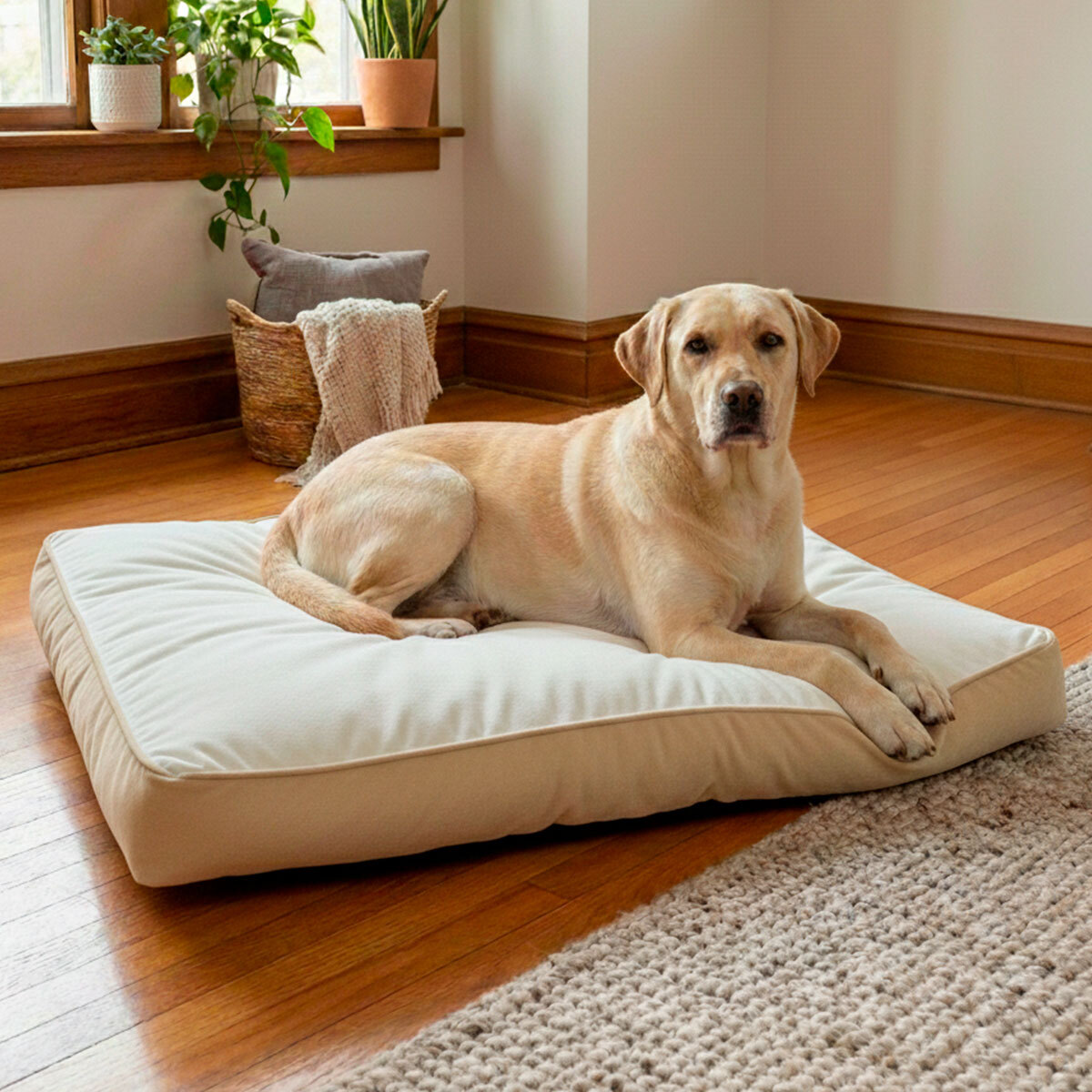 EveryYay Cama Diseño Rectangular Extendida Color Café para Perro, Grande