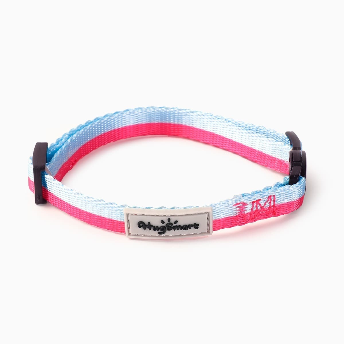 HugSmart Collar con Broche de Seguridad Bicolor Turquesa y Fucsia para Gato, Chico