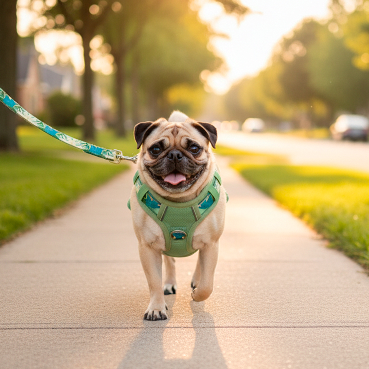 Youly Arnés de Neopreno Ajuste Romano Diseño Plantas para Perro, Chico