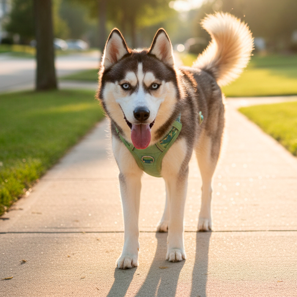 Youly Arnés de Neopreno Ajuste Romano Diseño Plantas para Perro, Grande