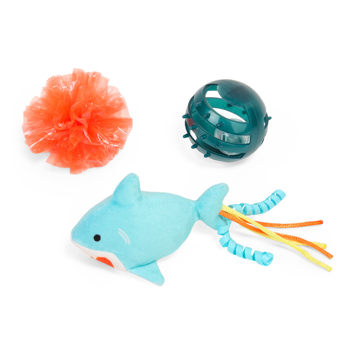Youly Summer Set de Peluches Diseño Tiburón para Gato, 3 Piezas
