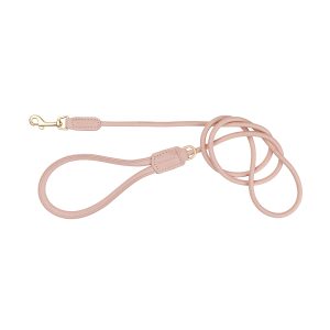 FuzzYard Life Atelier Correa de Cuero Vegano Color Rosa Perla para Perro de Raza Pequeña, 1.2 m