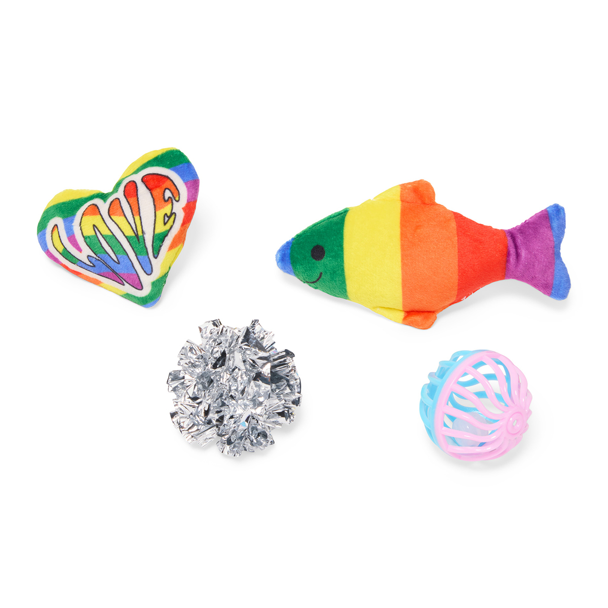Youly Pride Set de Juguetes Diseño Bandera Orgullo para Gato, 4 Piezas