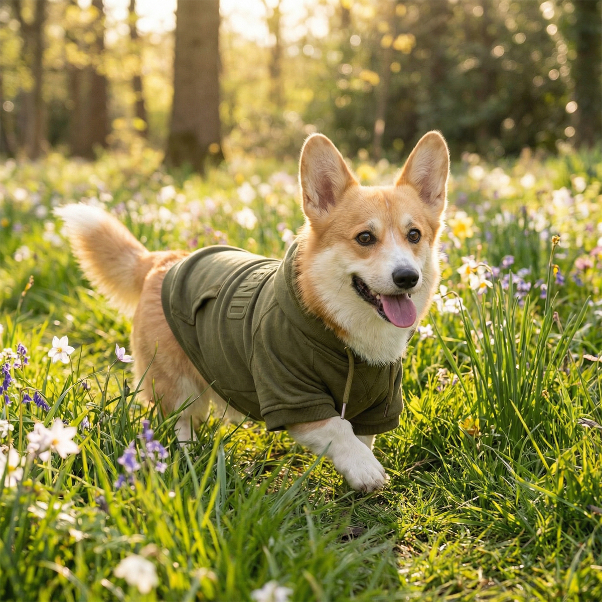 Reddy Spring Sudadera Verde con Estampado en Relieve Legend para Perro, Chico
