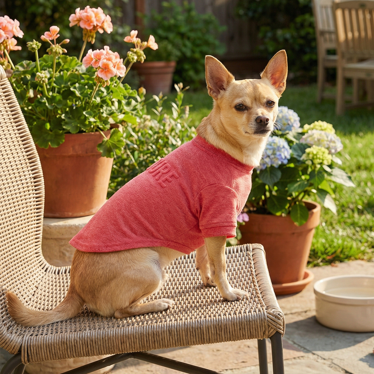 Reddy Spring Playera Roja con Estampado en Relieve Demure para Perro, X-Chico