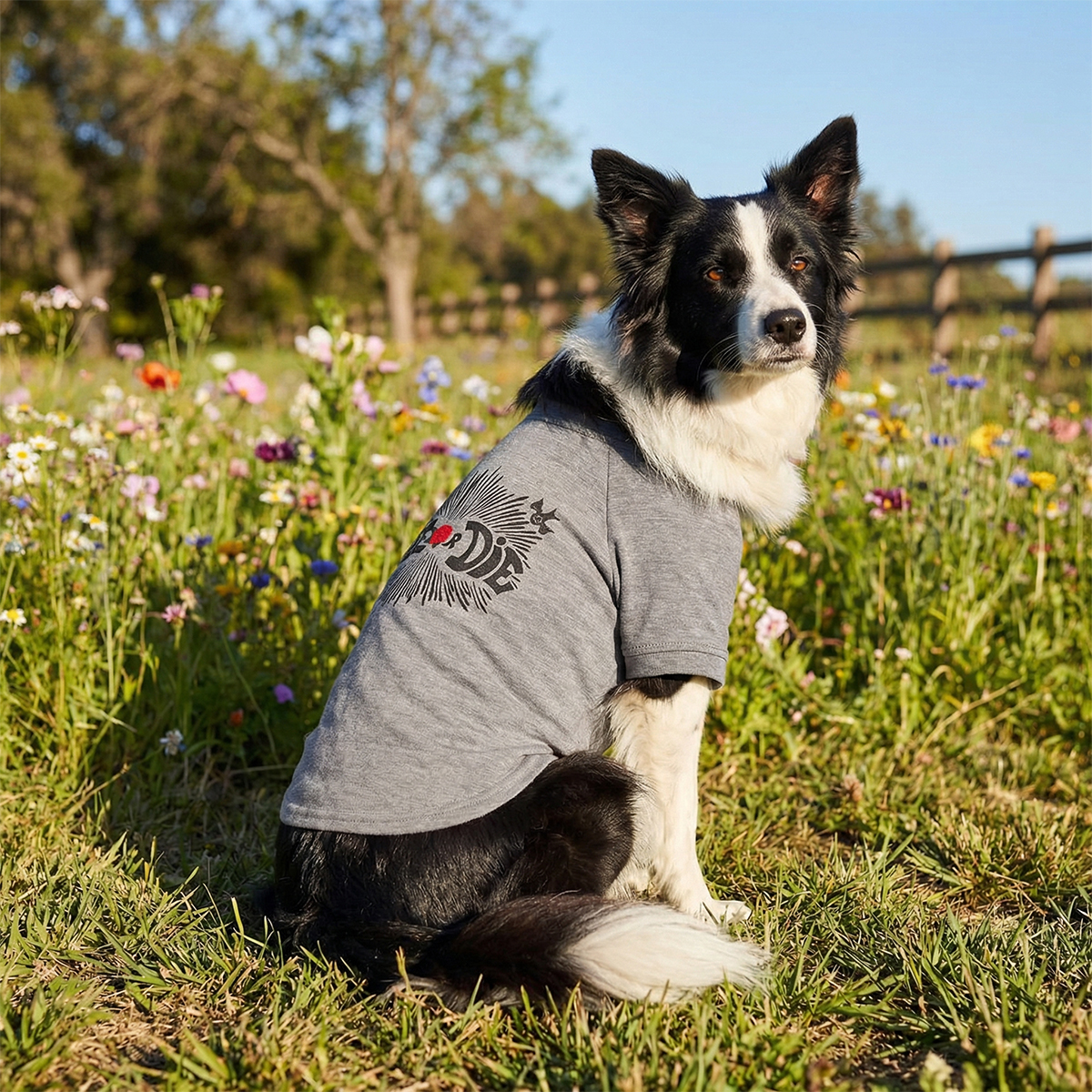 Reddy Spring Playera Gris con Estampado Ride or Die para Perro, Mediano
