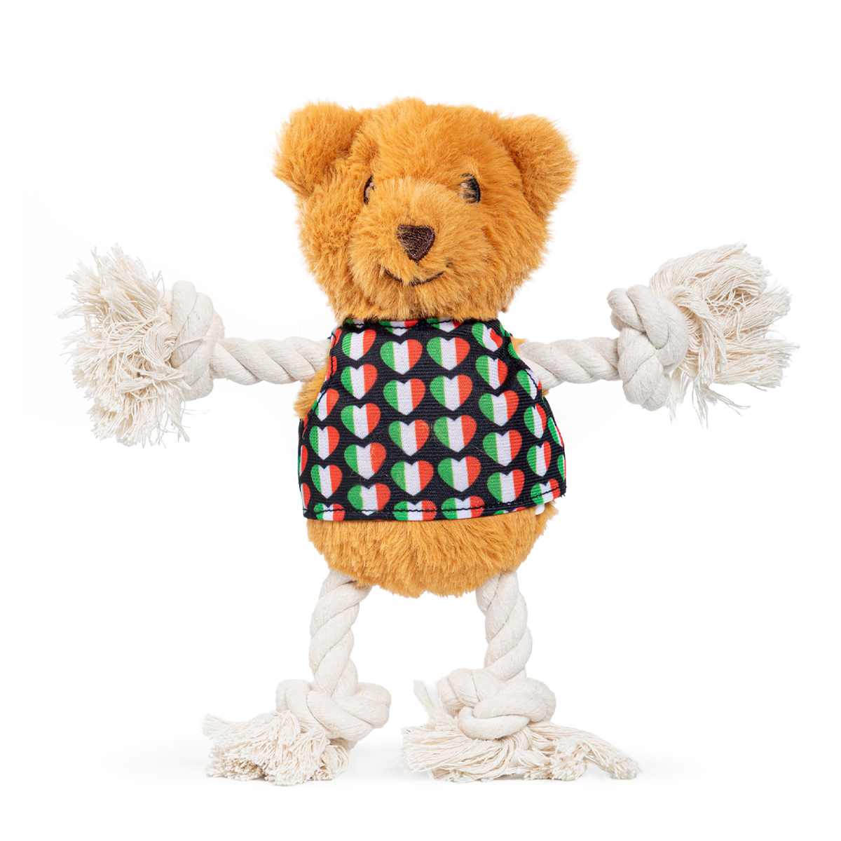 Nisoger Around The World Oso de Peluche con Cuerda para Perro, Mediano
