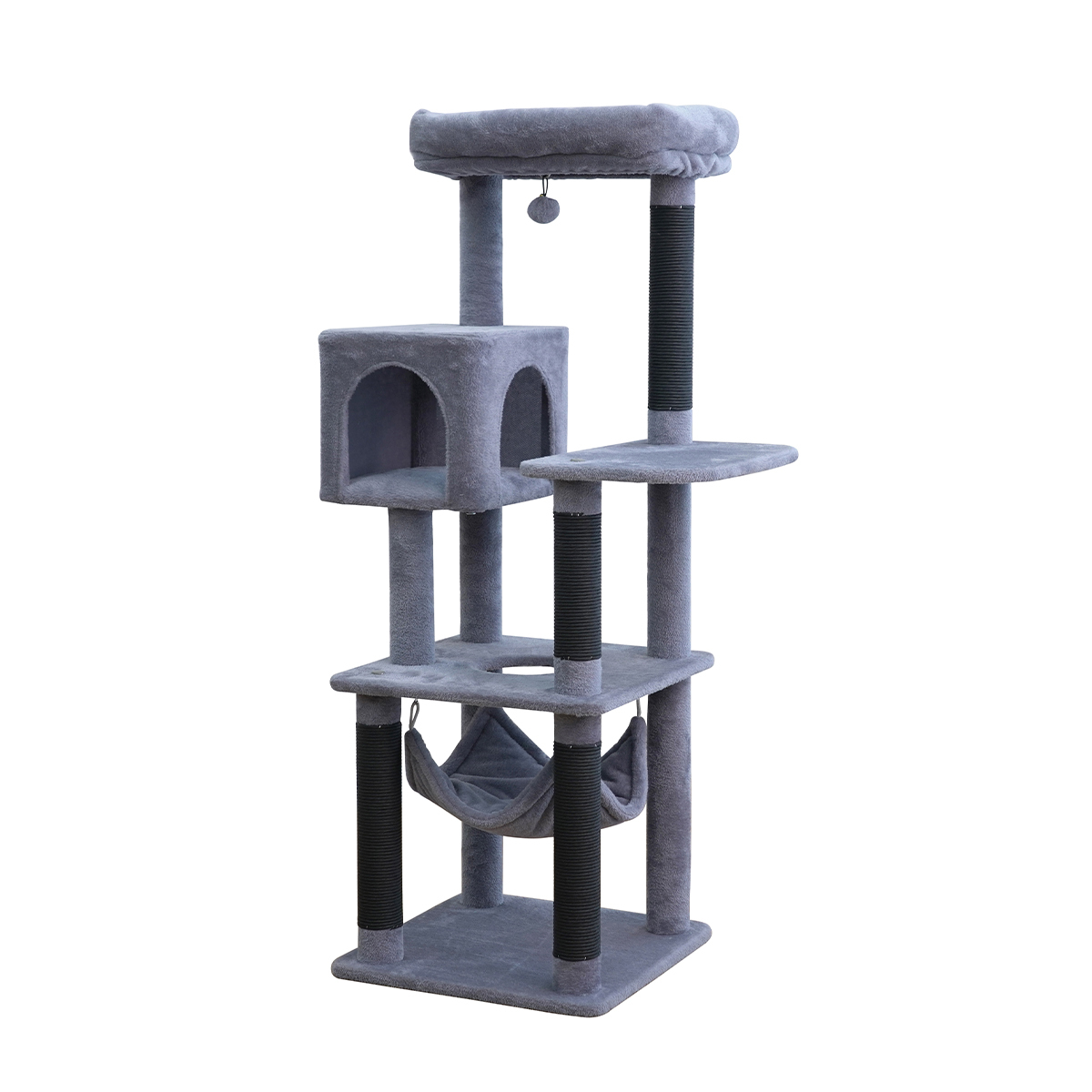 Petpals Mueble para Gato Tipo Árbol de 5 Niveles Modelo Neo Color Gris, 1 Pieza