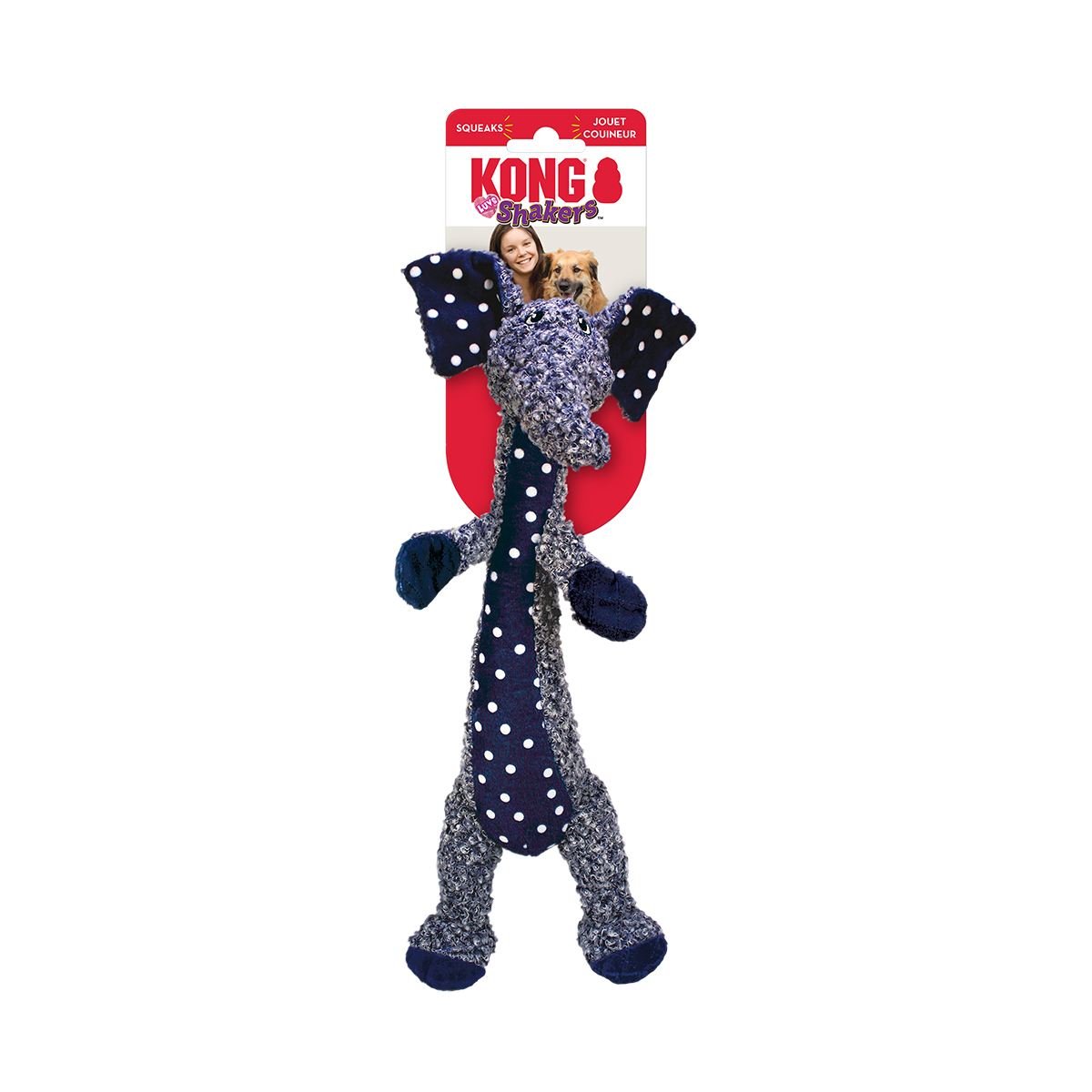 Kong Luvs Shakers Peluche Largo Diseño Elefante para Perro, Mediano