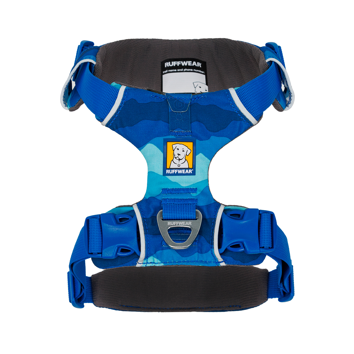 Ruffwear Front Range Coastal Mountains Arnés de Ajuste Romano Color Azul para Perro, Mediano