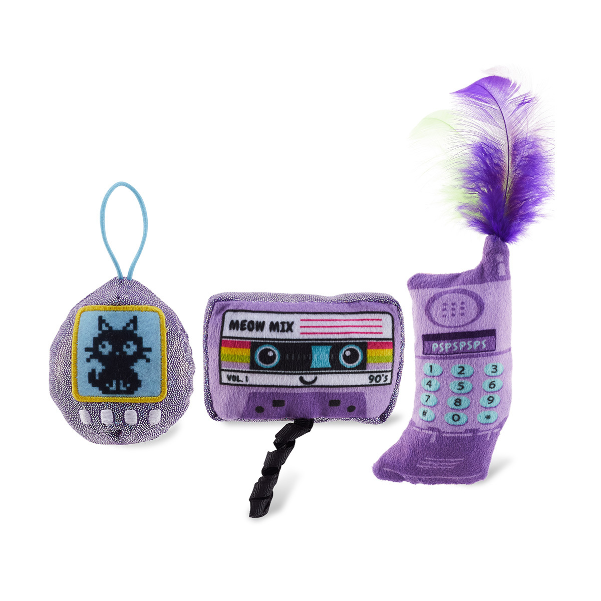 Catstages So Meowsome 90s Set de Peluches Diseño Noventas para Gato, Unitalla