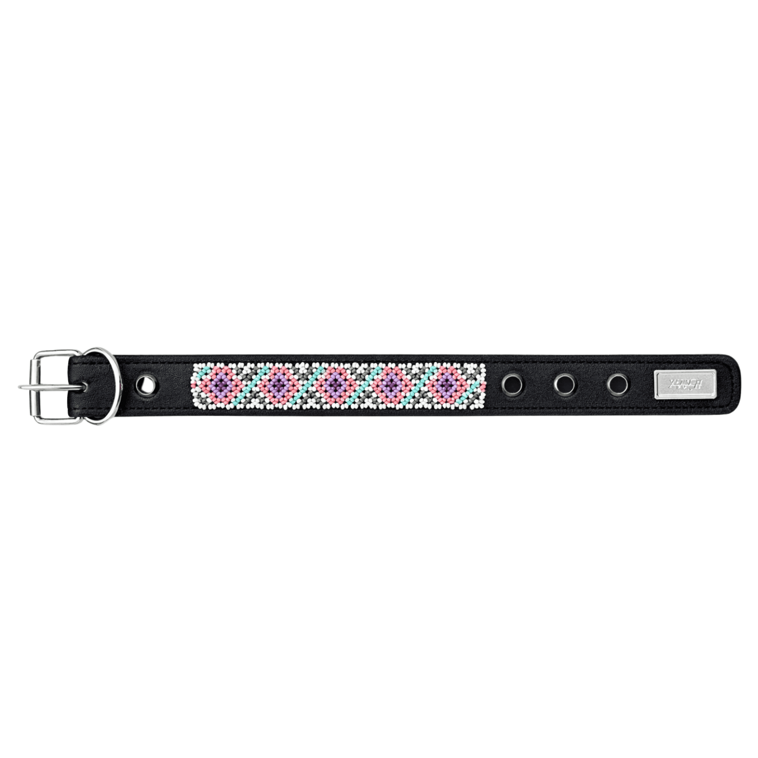 Collar artesanal rombos rosas
