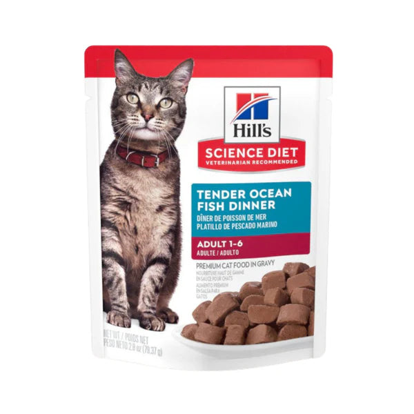 Hill's Science Diet Adult Tender Ocean Fish —Sobre 79.37g