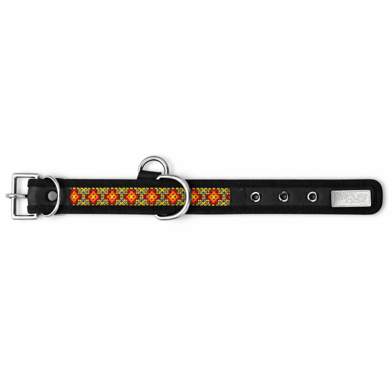 Collar artesanal rombos naranjas