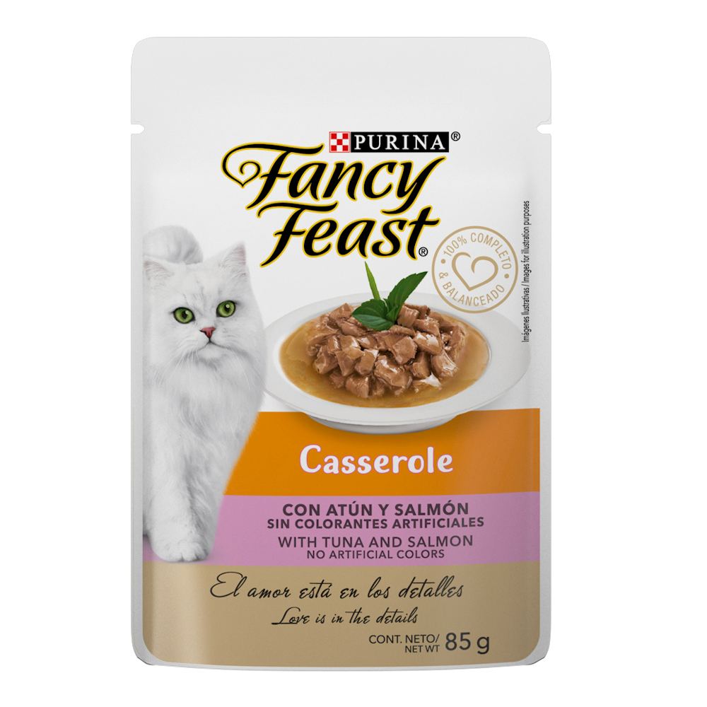 FANCY FEAST - Alimento Húmedo Para Gato Casserole Atun y Salmon Pouch 85 g