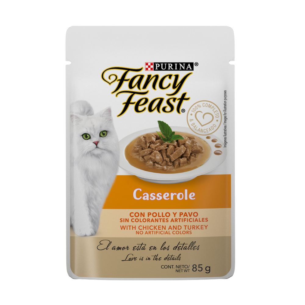 FANCY FEAST - Alimento Húmedo Para Gato Casserole Pavo Y Pollo Pouch 85 g