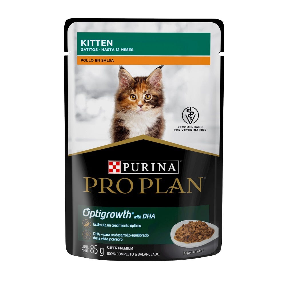 PRO PLAN - Kitten Alimento Húmedo En Sobre Para Gatito Receta Pollo 85 g