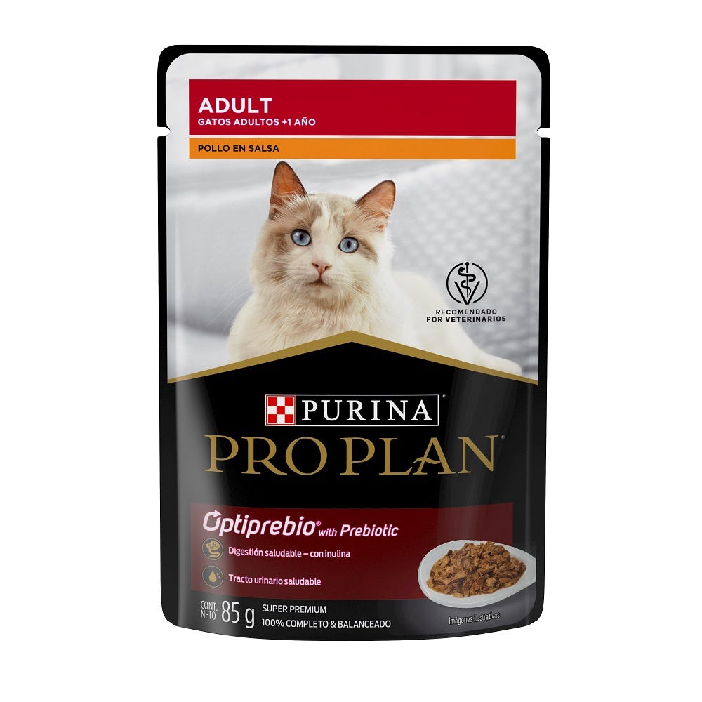 PRO PLAN - Alimento Húmedo En Sobre Para Gato Adulto Receta Pollo 85 g