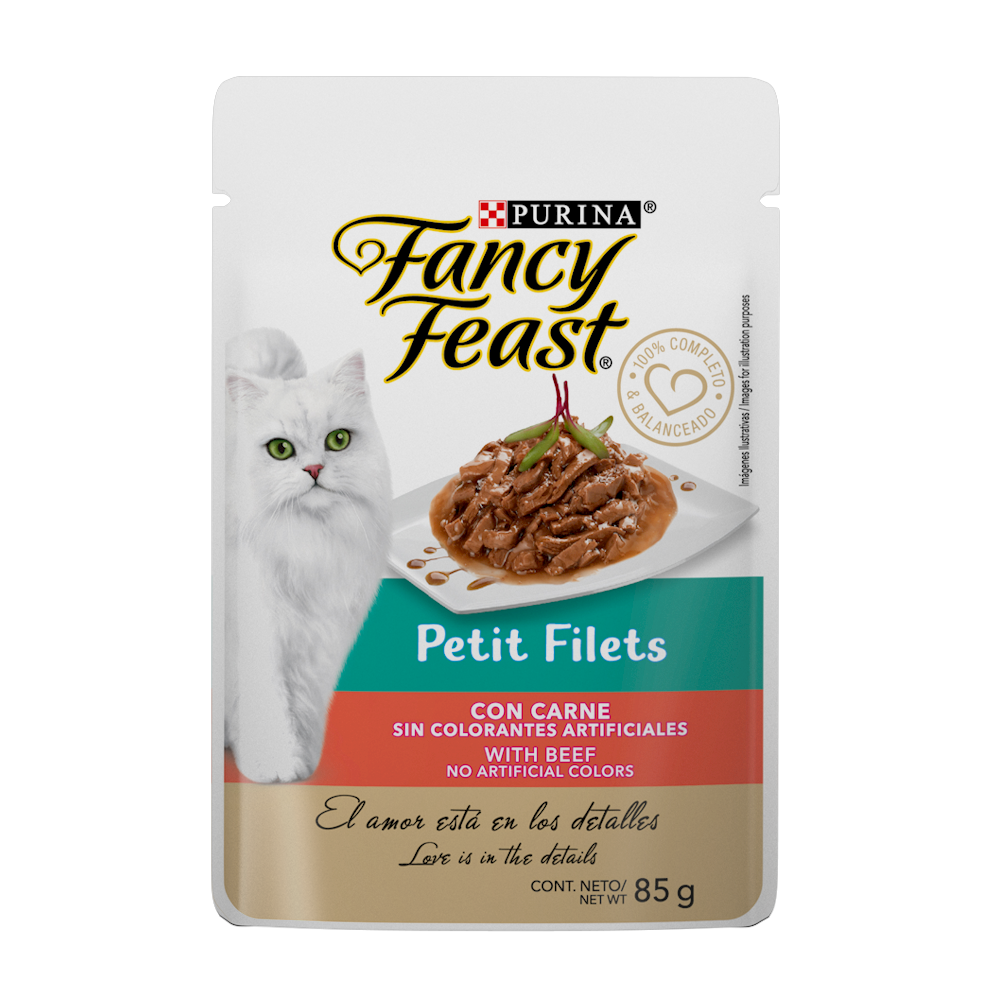FANCY FEAST - Alimento Húmedo Para Gato Petit Filete Carne Pouch 85 g