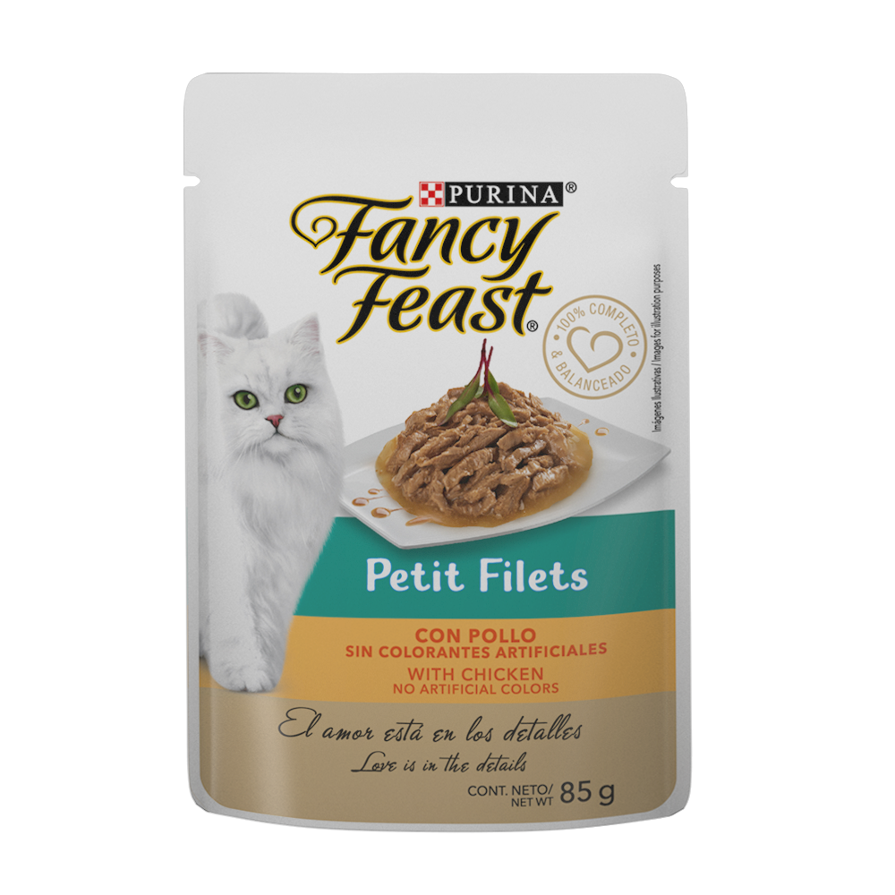 FANCY FEAST - Alimento Húmedo Para Gato Petit Filete Pollo Pouch 85 g