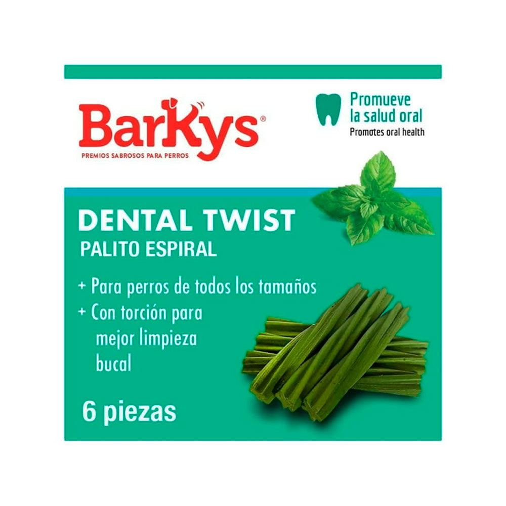 BARKYS - Premios Para Perro Dental Twist Hiervabuena 6 Pzas