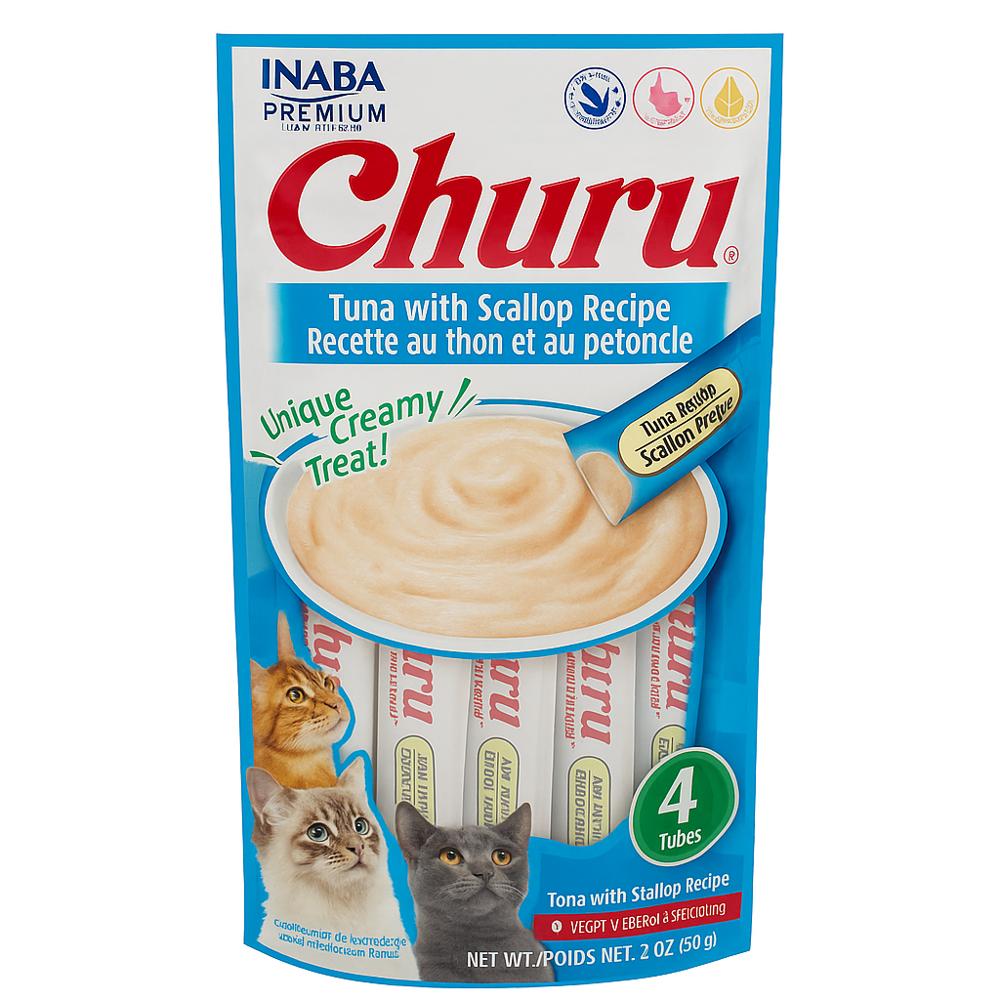 CHURU - Premio Para Gato Premium Atún y Escalopa 4 Pzas