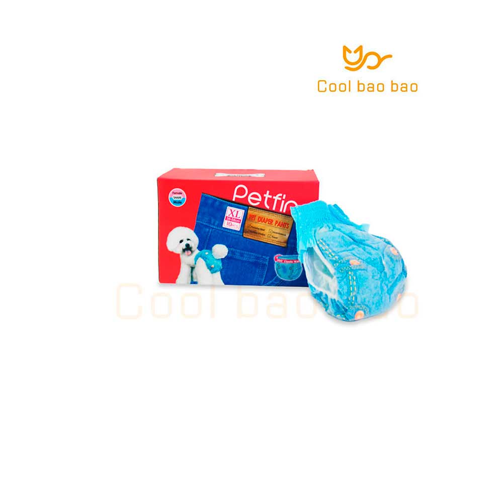 COOL BAO BAO - Pañal Desechable Para Perro Color Azul Talla XL