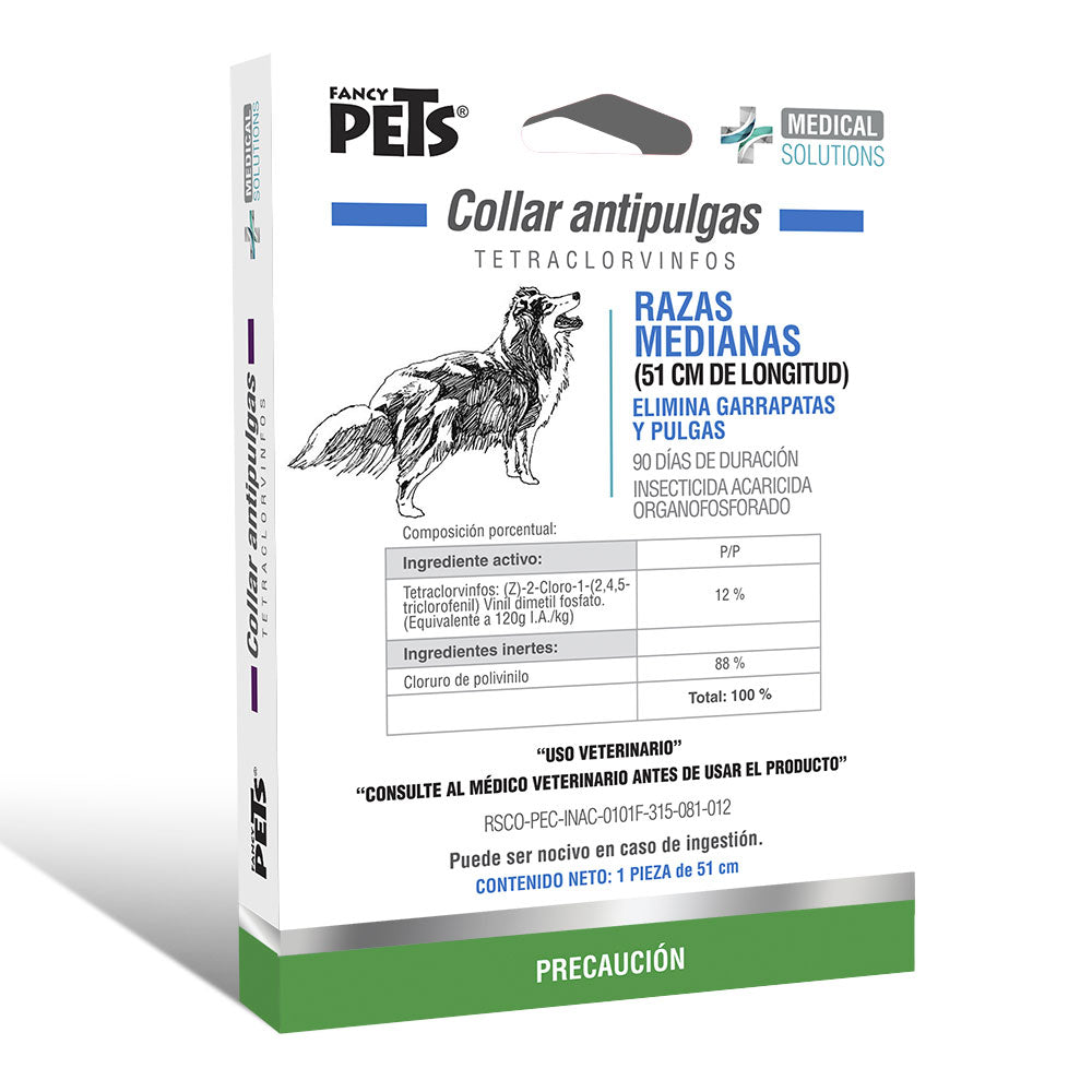 FANCY PETS - Collar Antipulgas Para Perro Razas Medianas