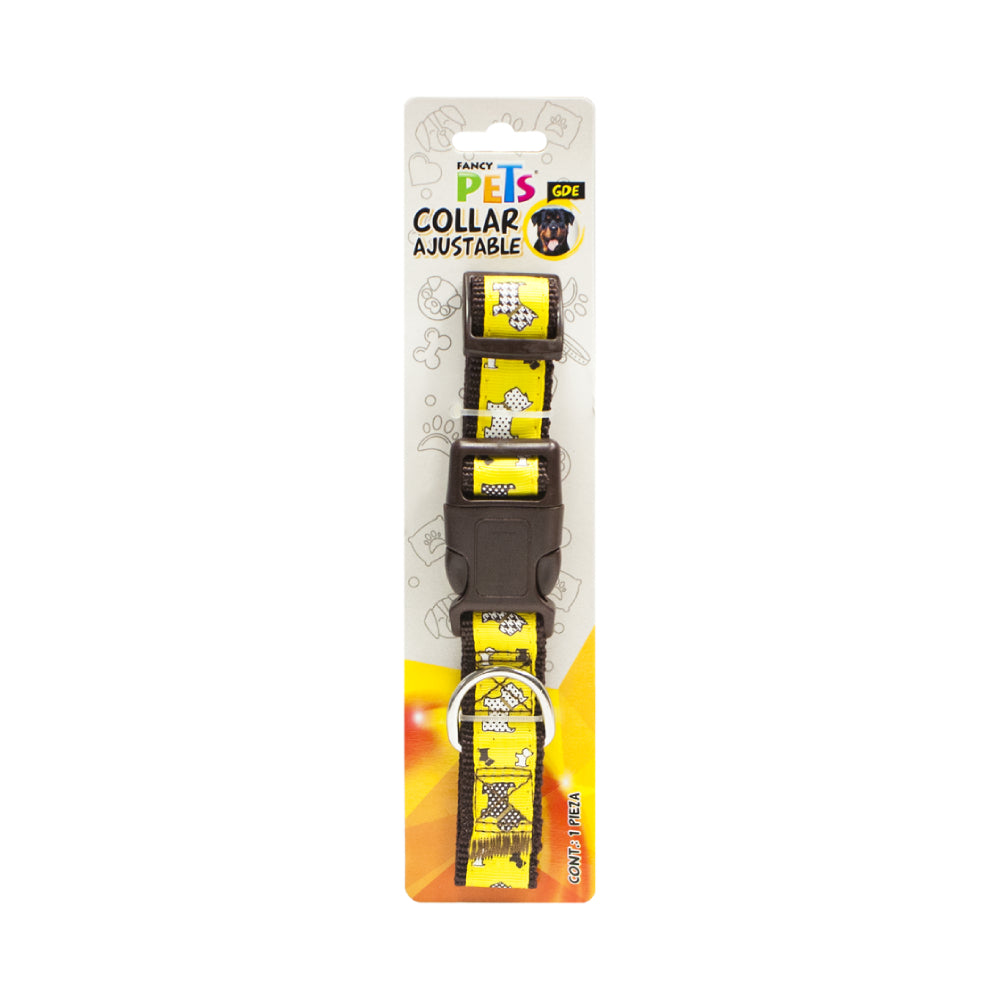 FANCY PETS - Collar Nylon Con Listón Bordado Grande Para Perro