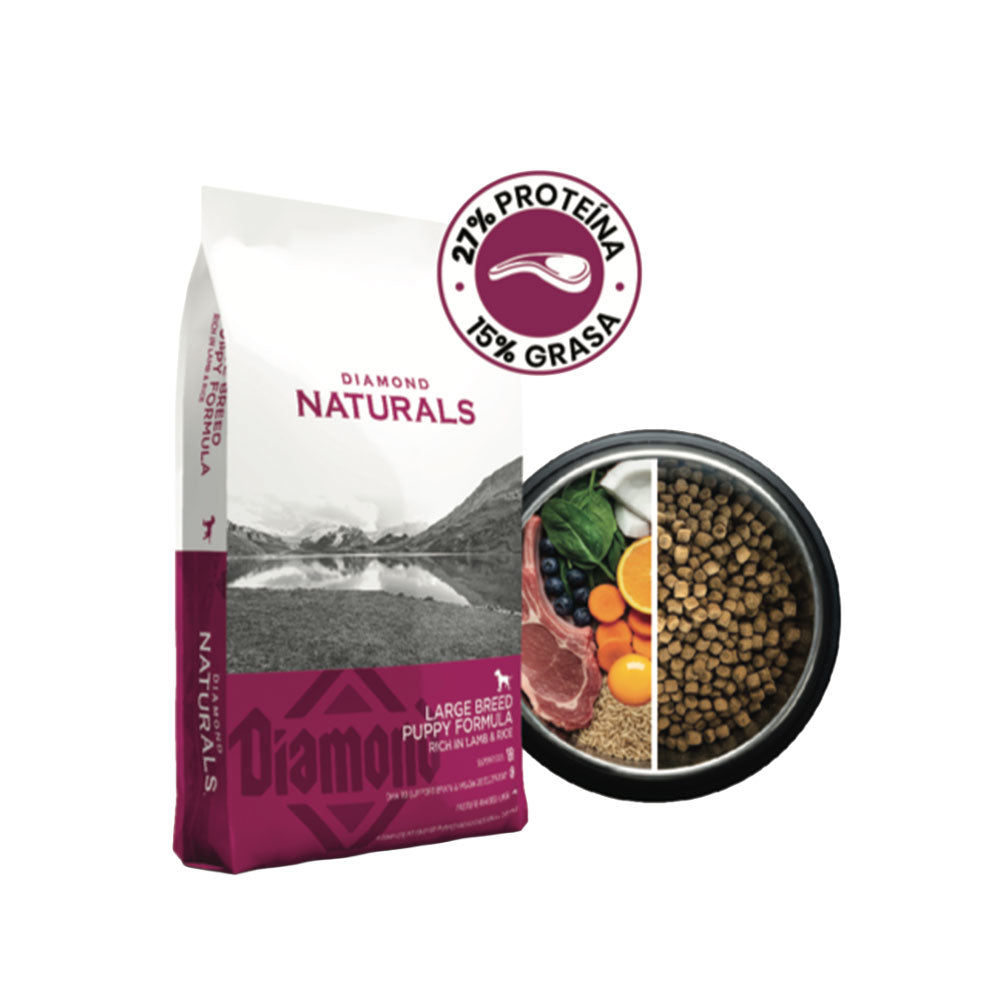 DIAMOND NATURAL - Alimento Seco Para Cachorro Raza Gde Cordero 2.7 Kg