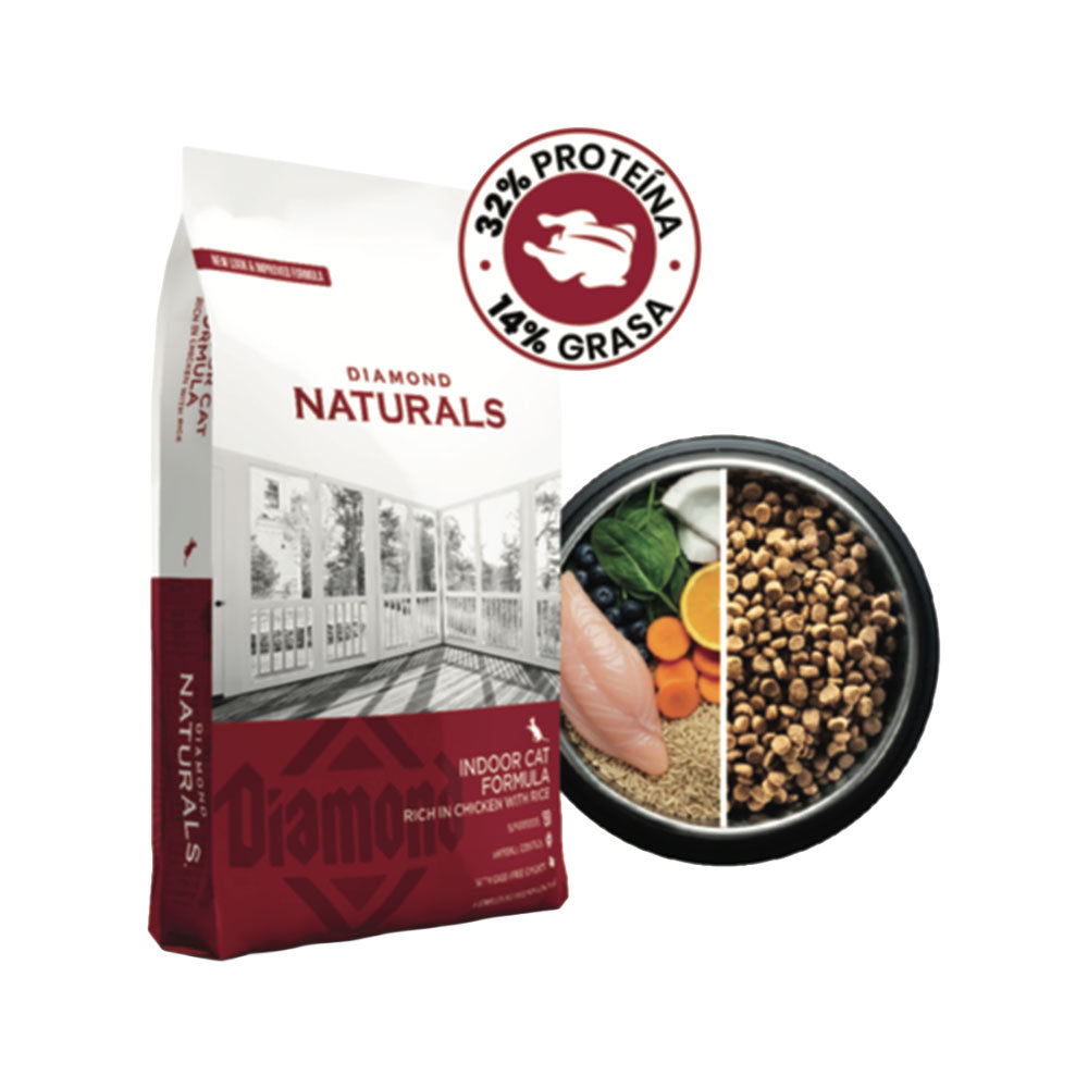 DIAMOND NATURAL - Alimento Seco Para Gato Indoor Pollo 2.72 Kg