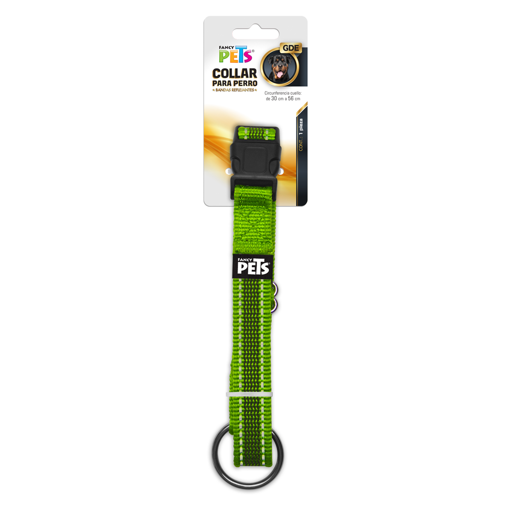 FANCY PETS - Collar Reflejante Verde Para Perro Gde