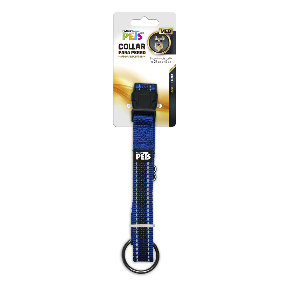 FANCY PETS - Collar Reflejante Azul Para Perro Med