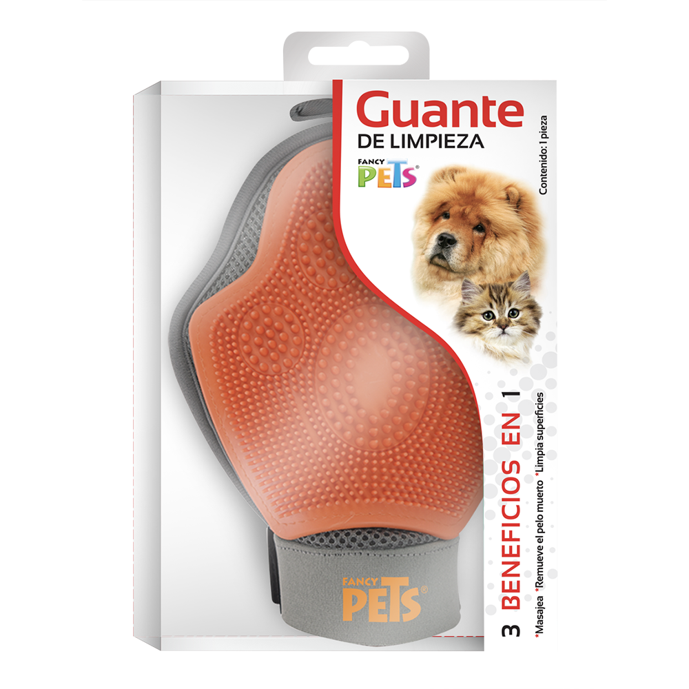 FANCY PETS - Guante Para Cepillado De Perros y Gatos 3 En 1