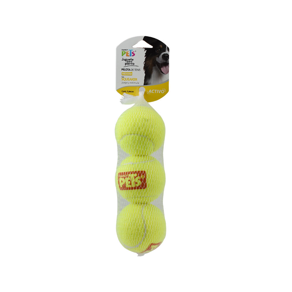 FANCY PETS - Pelota Mediana Con Sonido Para Perro 3 Pzas