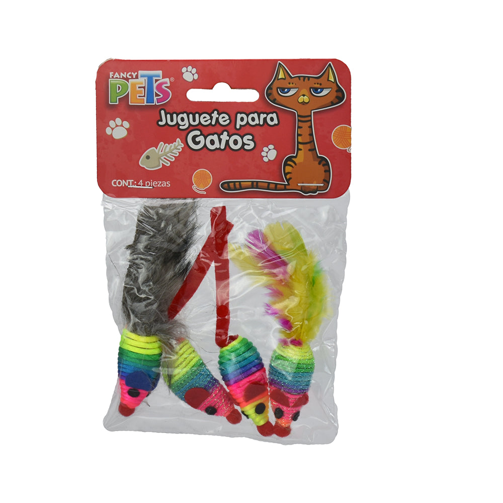 FANCY PETS - Juguete En Forma De Ratones Para Gato 4 Pzas