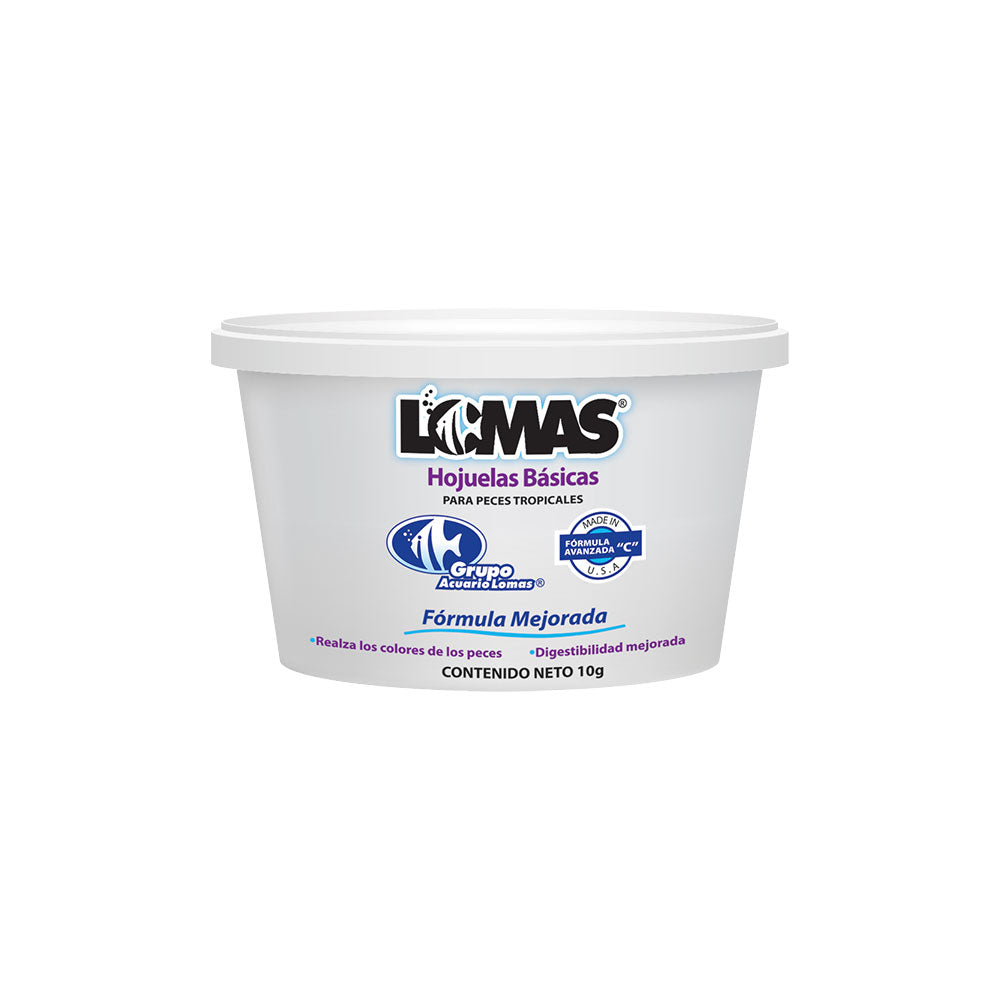 GRUPO LOMAS - Alimento Para Peces Hojuelas Básicas 10 g
