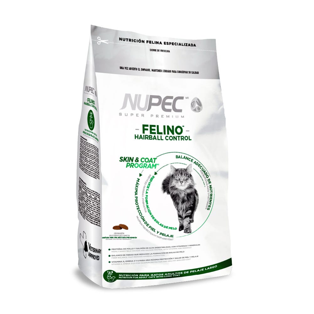 NUPEC - Hairball Control Alimento Seco Para Gato Adulto Control De Bolas De Pelo 3 Kg