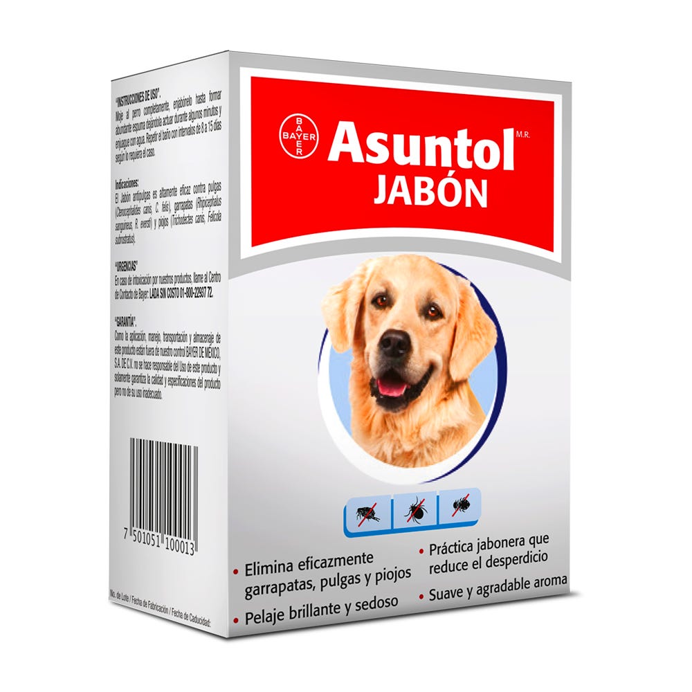 ASUNTOL - Jabón Antipulgas Para Perro 100 g