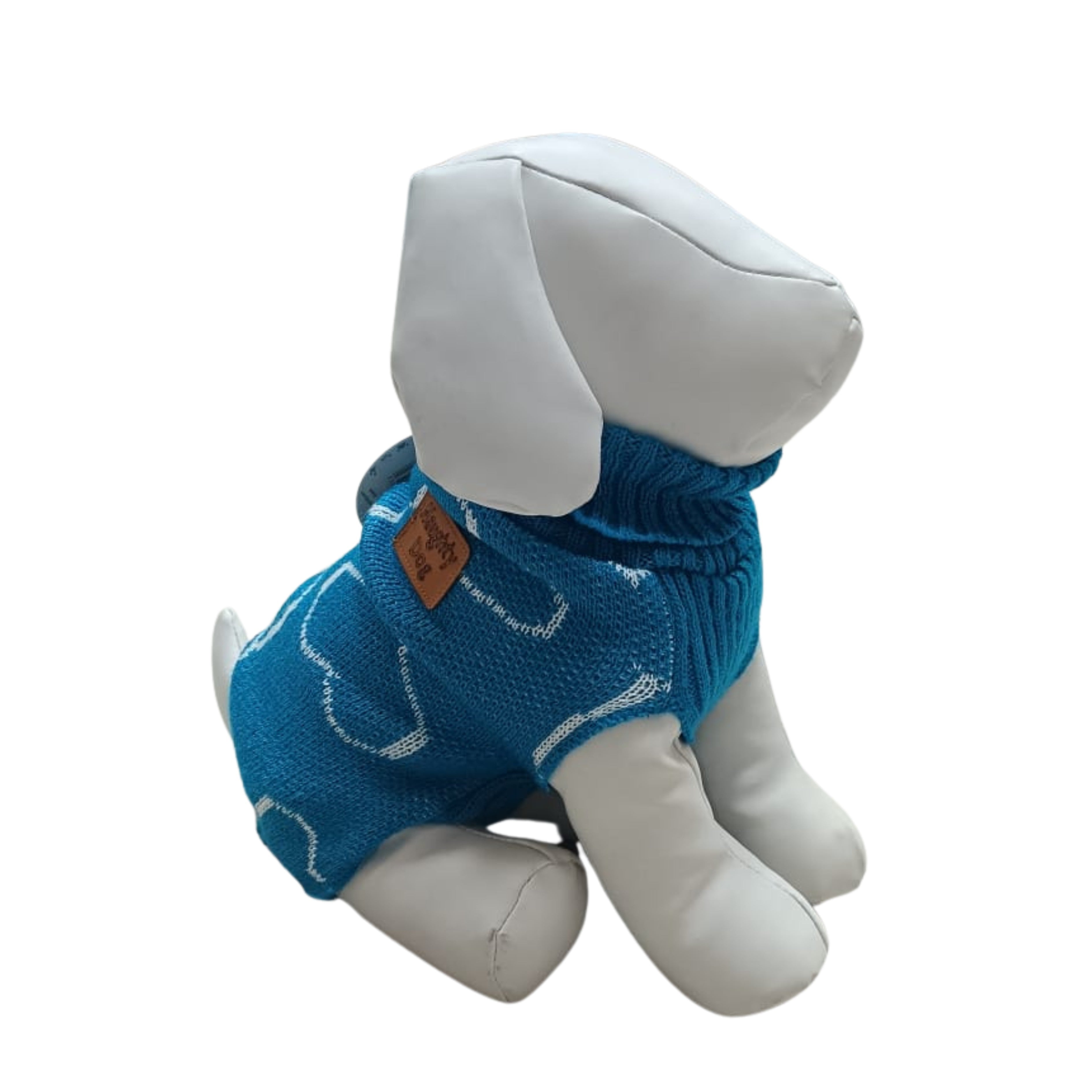 Naughty Dog - Suéter Para Perro Capa Color Azul Con Corazones XCH