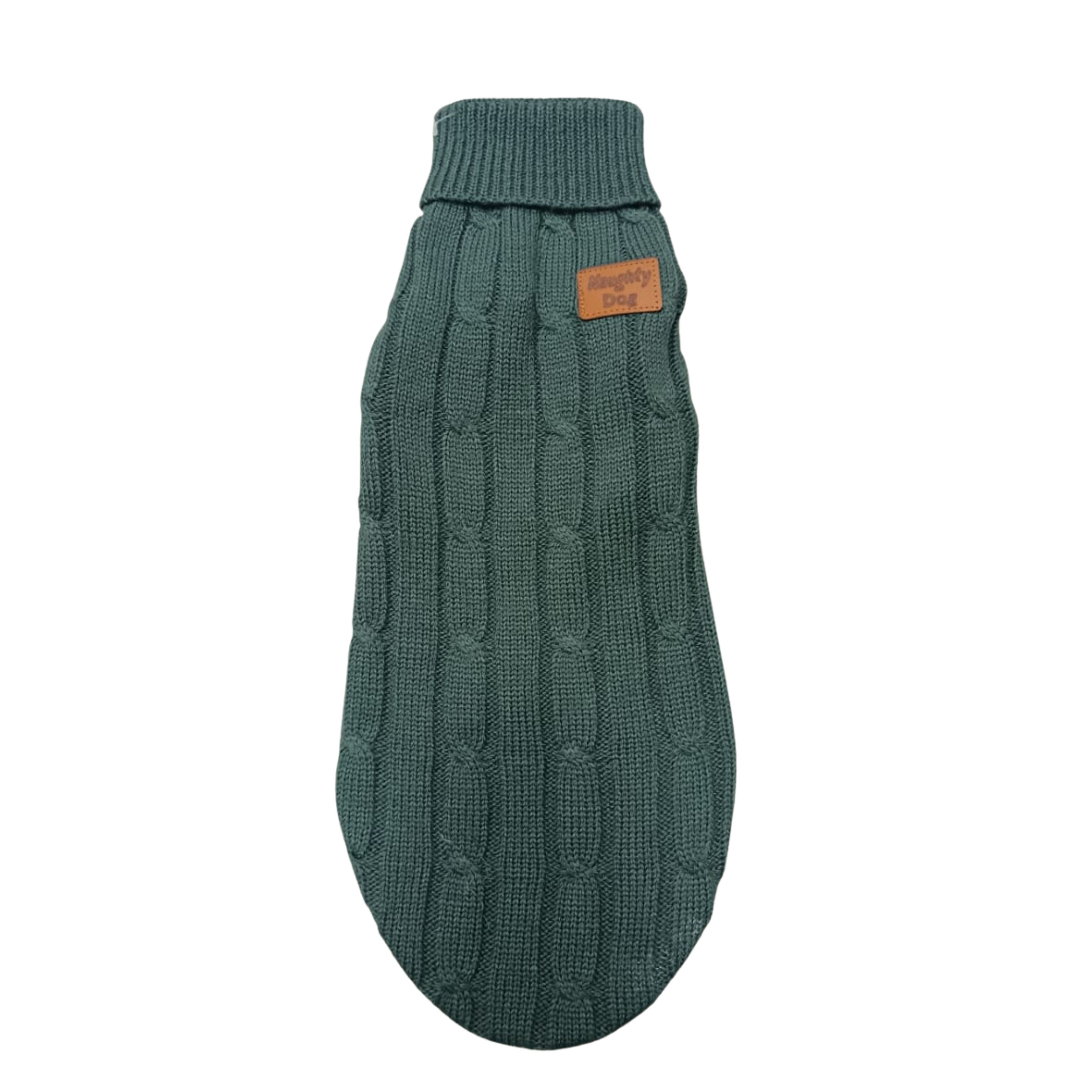 Naughty Dog - Suéter Para Perro Trenzado Color Verde Militar MD