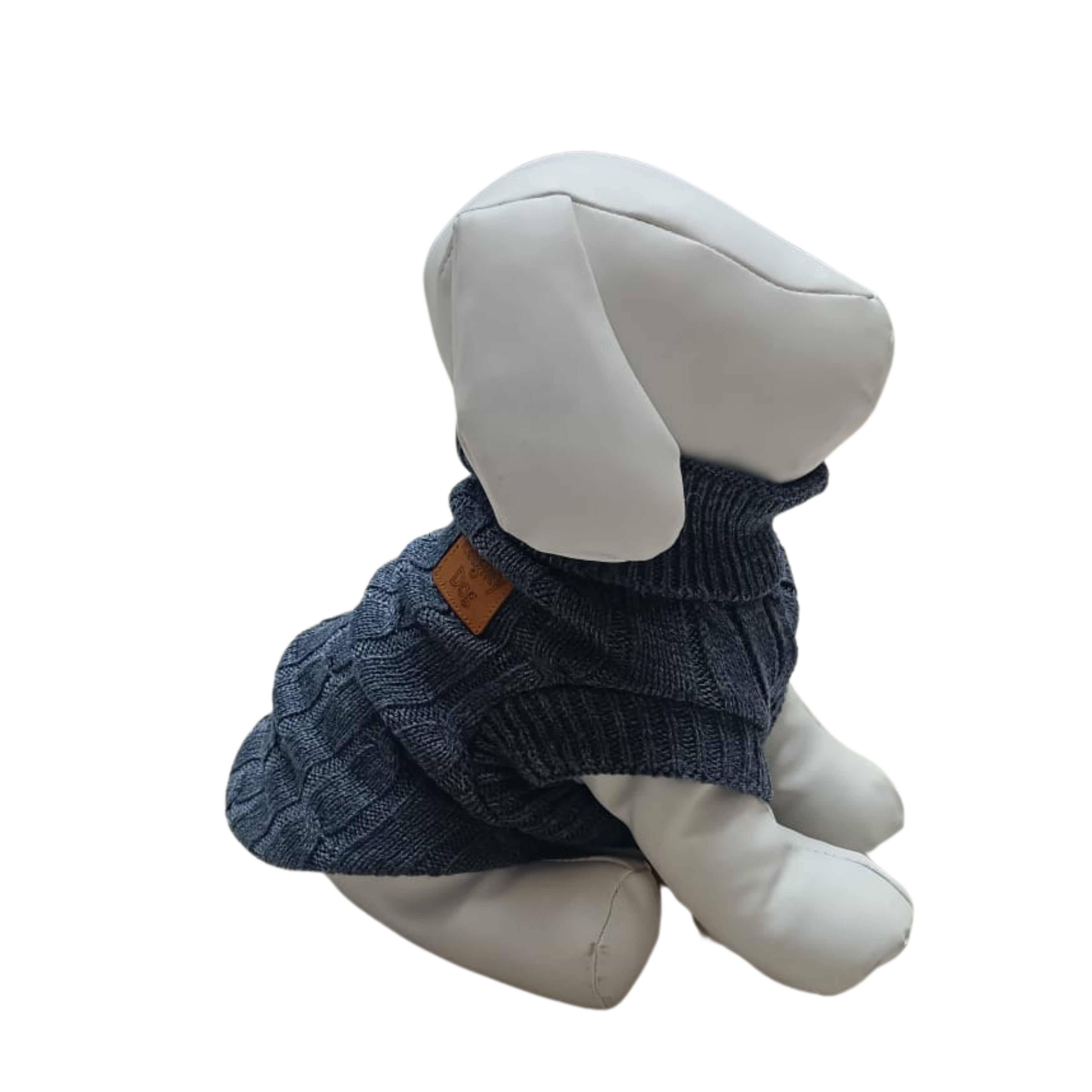 Naughty Dog - Suéter Para Perro Trenzado Color Gris Oxford XCH