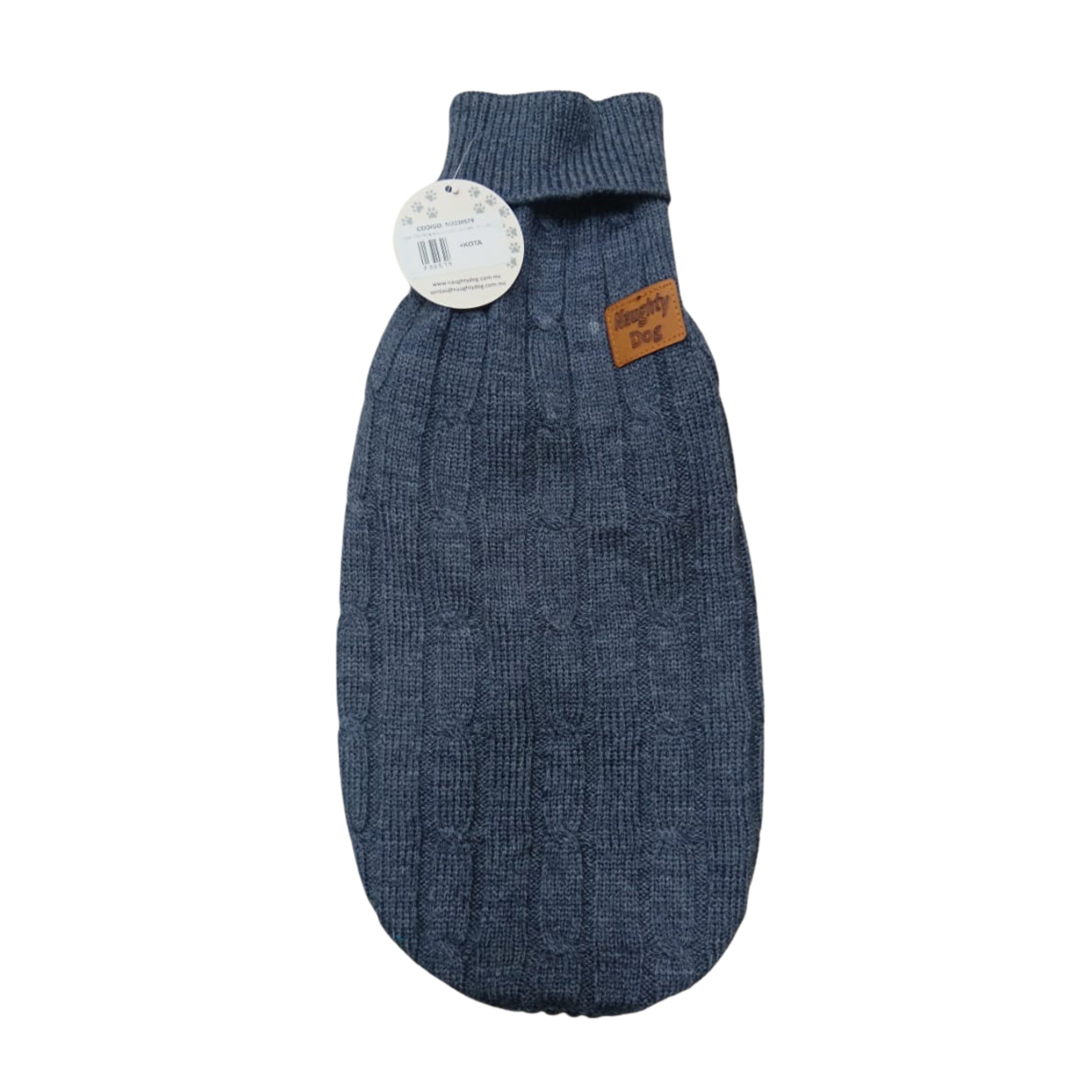 Naughty Dog - Suéter Para Perro Trenzado Color Gris Oxford MD